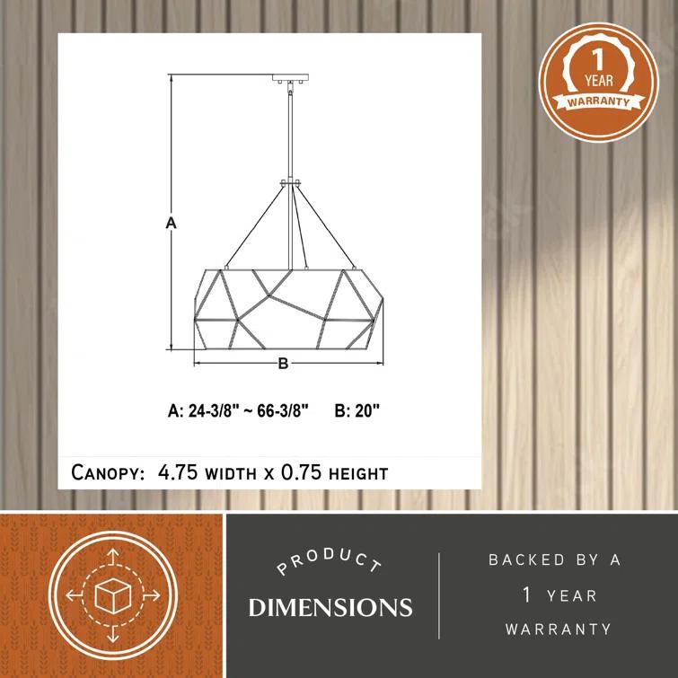 Everly Quinn 3 - Light Dimmable Geometric Chandelier