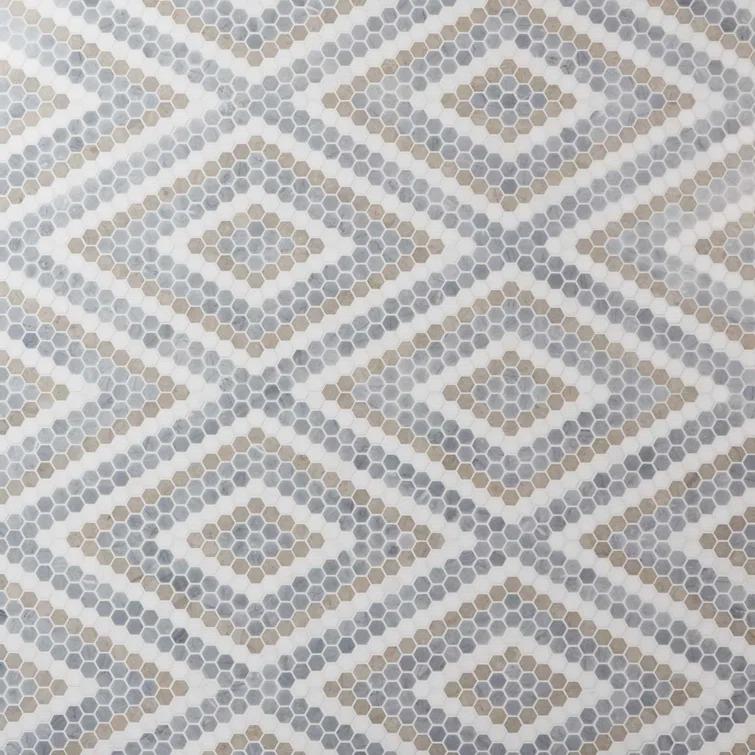 Hyperion 15.03'' W x 17.36'' L Marble Tile Mosaic Sheet