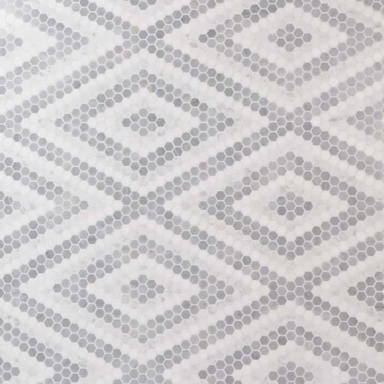 Hyperion 15.03'' W x 17.36'' L Marble Tile Mosaic Sheet