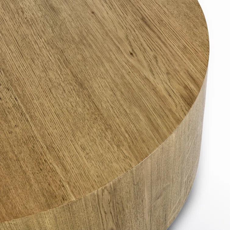 Classic Home Layne 42" Round Coffee Table in Light Brown