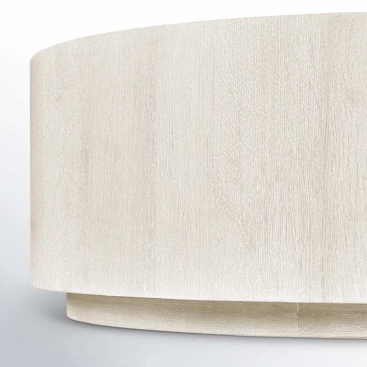 Layne 42" Round White Wash Oak Coffee Table