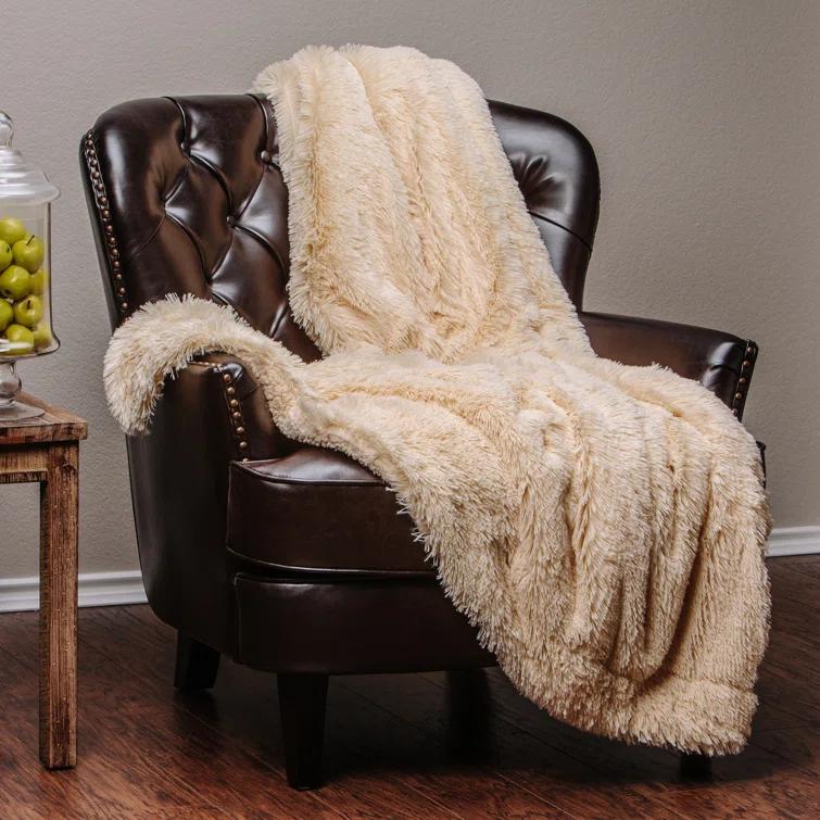 Chanasya Shaggy Shaggy Super Elegent Sherpa Long Fur Throw