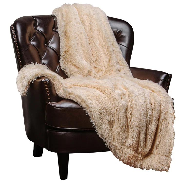 Chanasya Shaggy Shaggy Super Elegent Sherpa Long Fur Throw