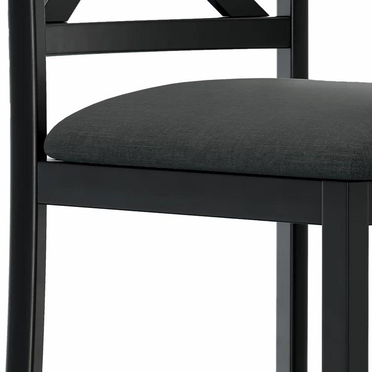 Gracie Oaks Solid Wood Upholstered Dining Chair(Set of 2)