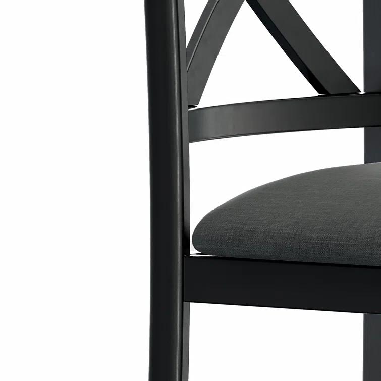 Gracie Oaks Solid Wood Upholstered Dining Chair(Set of 2)