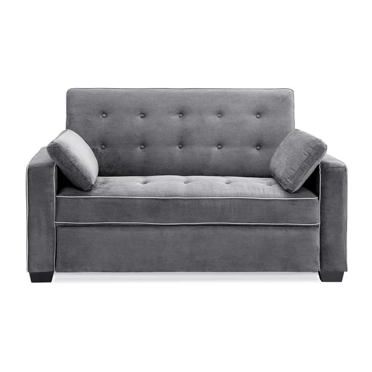 Serta Monroe 72.6" Queen Square Arm Tufted Back Convertible Sleeper Sofa with Cushions
