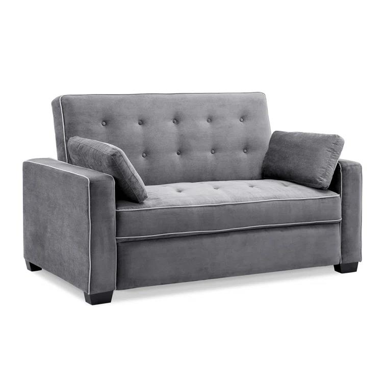 Serta Monroe 72.6" Queen Square Arm Tufted Back Convertible Sleeper Sofa with Cushions