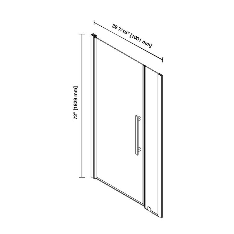 OVE Decors Pasadena 39 7/16 To 41 3/8 In. W X 72 In. H Alcove Frameless Pivot Shower Door