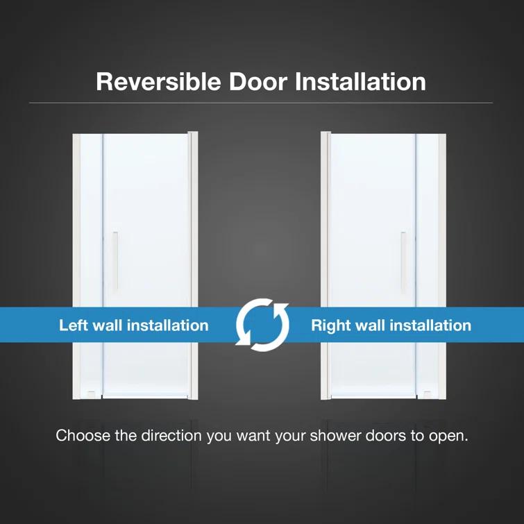 OVE Decors Pasadena 33 3/4 To 35 3/4 In. W X 72 In. H Alcove Frameless Pivot Shower Door , 2025