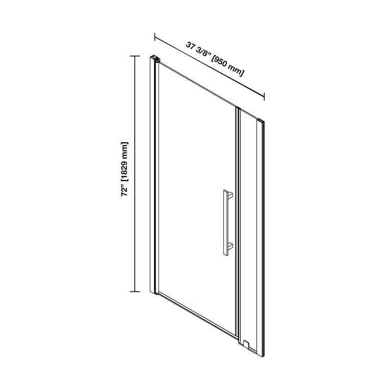 OVE Decors Pasadena 37 3/8 To 39 3/8 In. W X 72 In. H Alcove Frameless Pivot Shower Door In , 2025