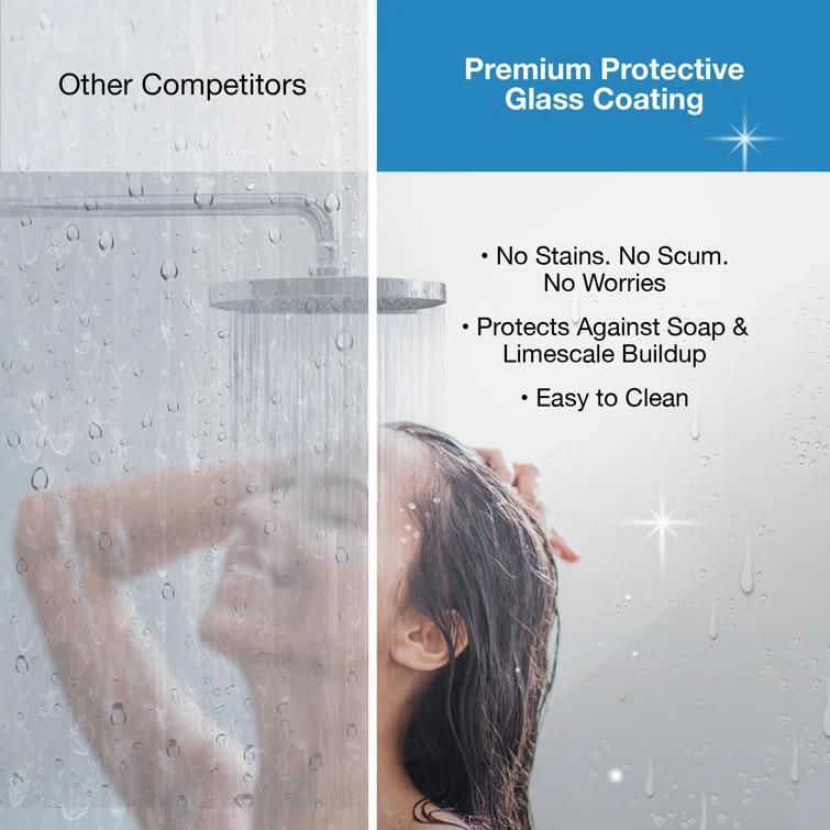 OVE Decors Pasadena 39 7/16 To 41 3/8 In. W X 72 In. H Alcove Frameless Pivot Shower Door