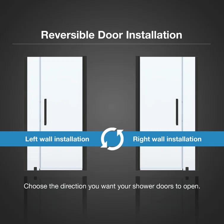 OVE Decors Pasadena 39 7/16 To 41 3/8 In. W X 72 In. H Alcove Frameless Pivot Shower Door