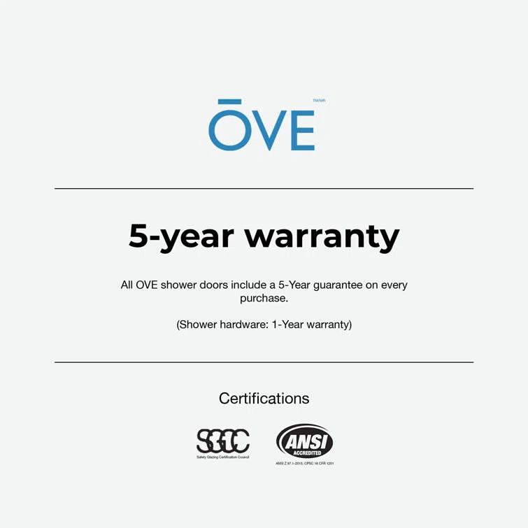 OVE Decors Pasadena 28 To 29 3/8 In. W X 72 In. H Alcove Frameless Pivot Shower Door , 2025