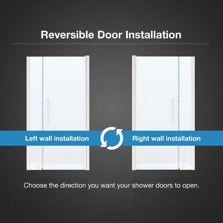 OVE Decors Pasadena 39 7/16 To 41 3/8 In. W X 72 In. H Alcove Frameless Pivot Shower Door