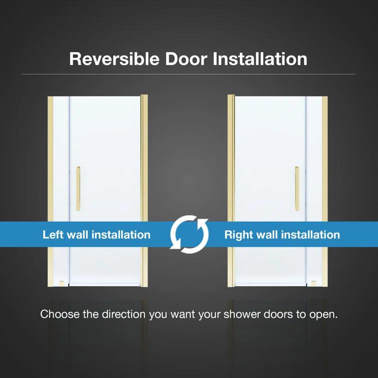 OVE Decors Pasadena 37 3/8 To 39 3/8 In. W X 72 In. H Alcove Frameless Pivot Shower Door In , 2025
