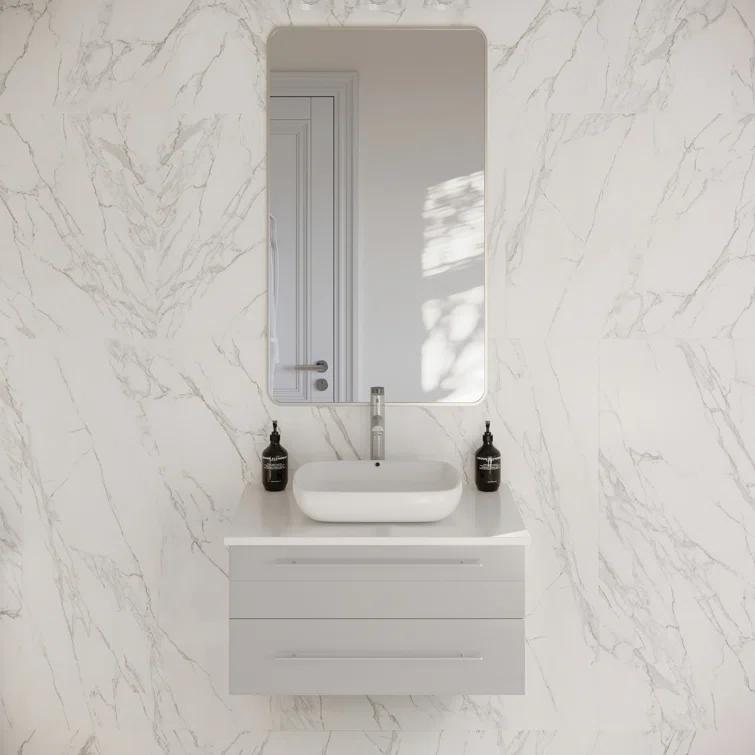 Lucera 30" Wall Mount Single Vessel Sink Bathroom Vanity Base Only (Top and Sink Not Included)