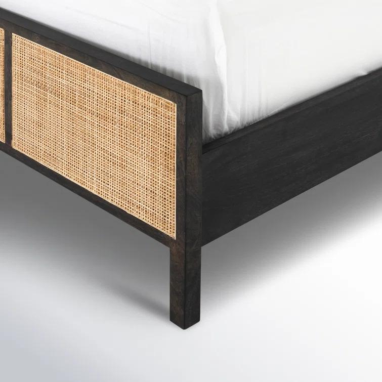 Hannah Platform Bed - Black and Natural / Twin