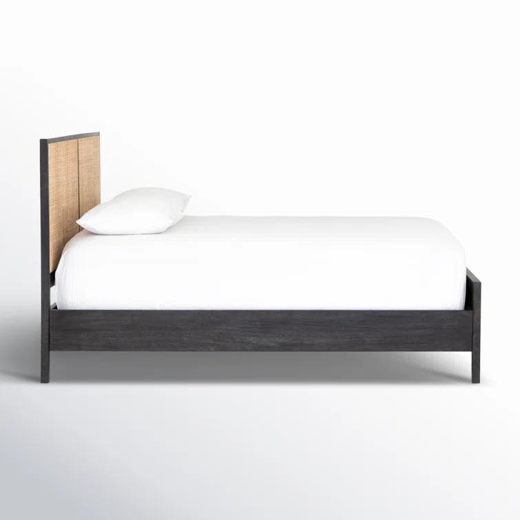 Hannah Platform Bed - Black and Natural / Twin