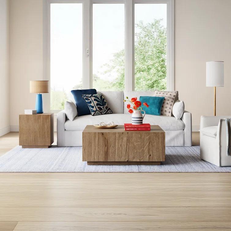 Layne 42" Light Brown Oak Square Coffee Table