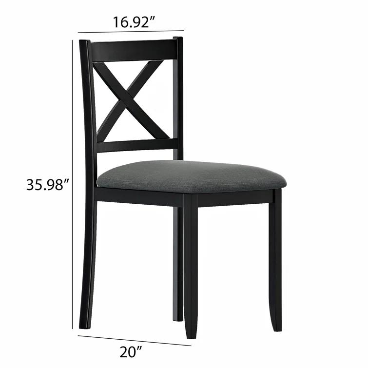 Gracie Oaks Solid Wood Upholstered Dining Chair(Set of 2)