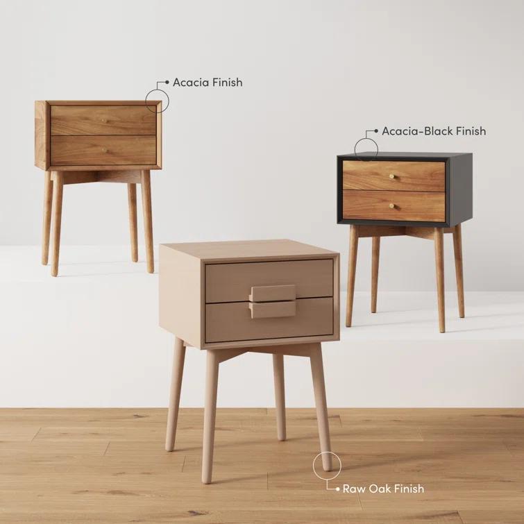Harper 2-Drawer Wood Nightstand with Storage