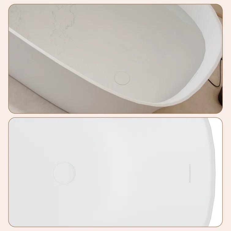 Crestone Casainc Freestanding Soaking Solid Surface Resin Stone Bathtub