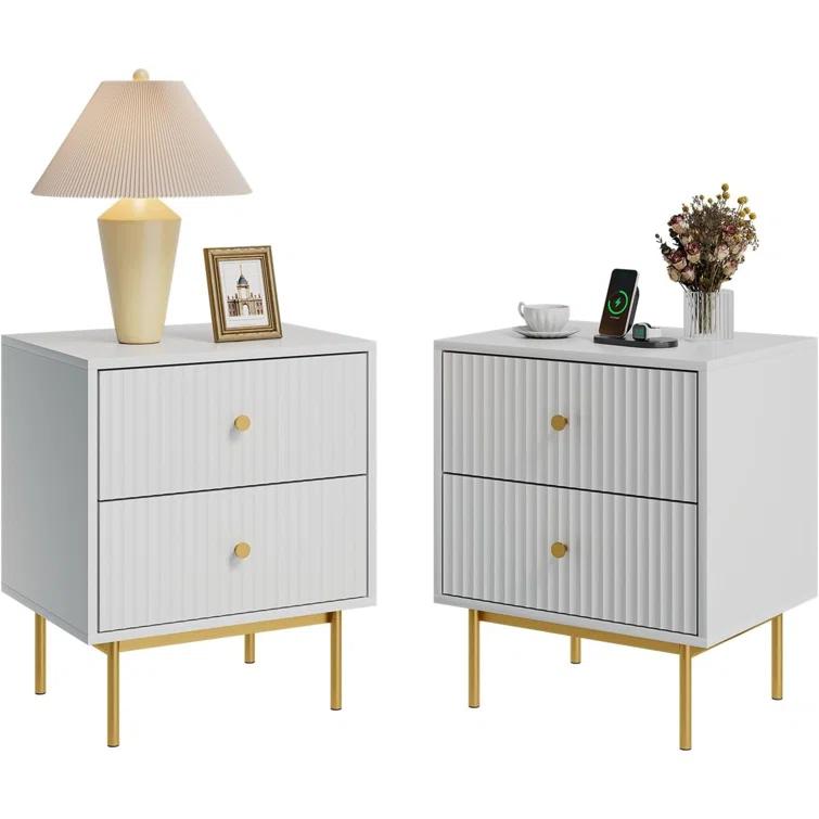 Nightstand With 2 Drawers (Set of 2)