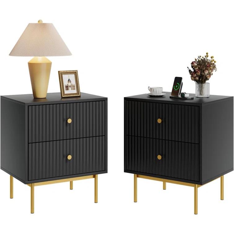 Nightstand With 2 Drawers (Set of 2)