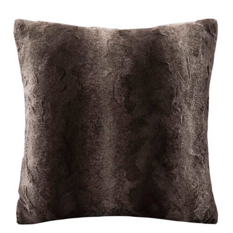 Madison Park Faux Fur Striped Throw Pillow