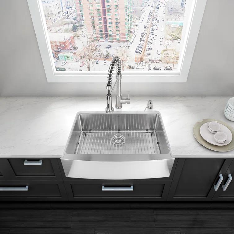 VIGO 30" Mercer Stainless Steel Undermount Kitchen Sink with Accessories