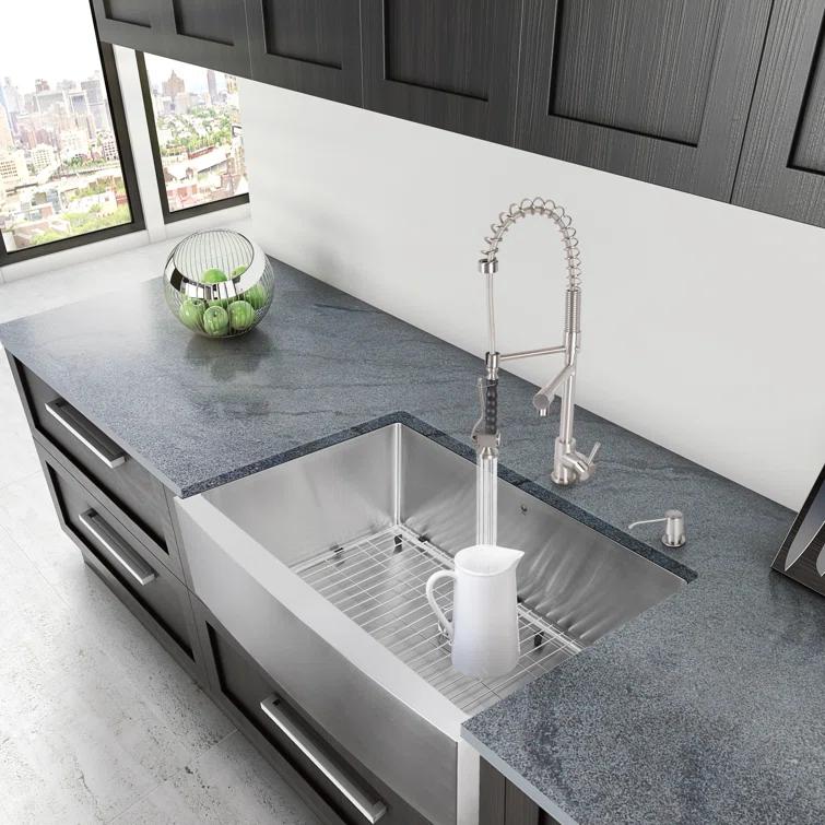 VIGO 30" Mercer Stainless Steel Undermount Kitchen Sink with Accessories