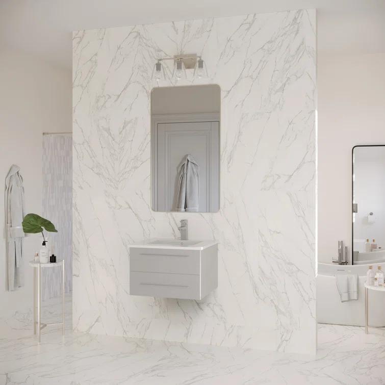 Lucera 24" Wall Mount Modern Single Sink Bathroom Vanity with Top and Undermount Sink