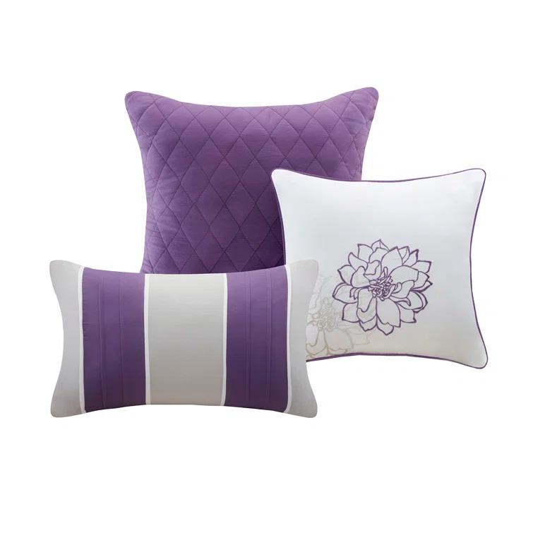 Madison Park Lola Floral 6 Piece Reversible Cotton Quilt Set