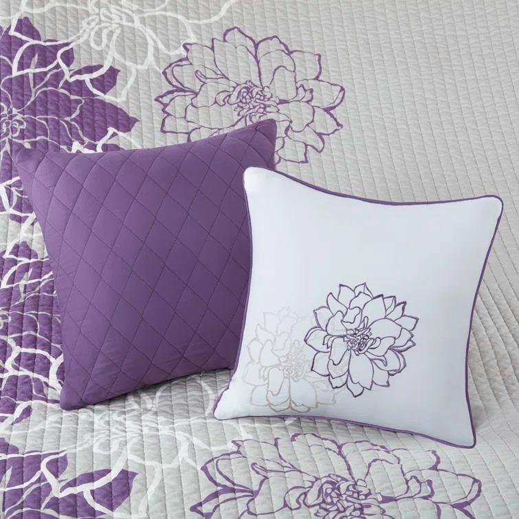 Madison Park Lola Floral 6 Piece Reversible Cotton Quilt Set