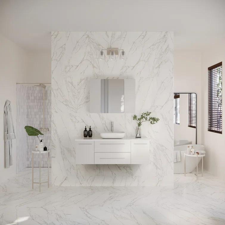 Fresca Lucera 47" Wall Mount Single Vessel Sink Bathroom Vanity Base Only (Top & Sink Not Included)