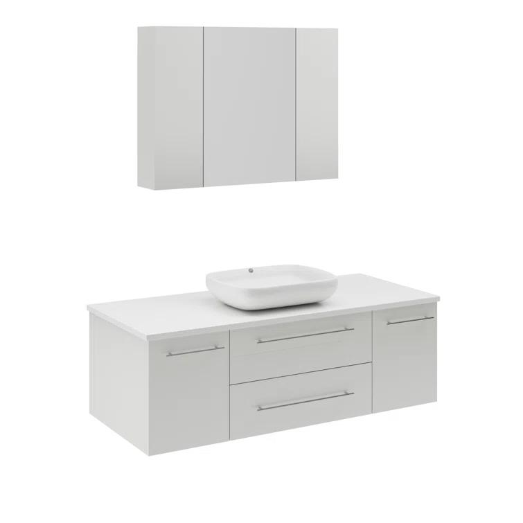 Fresca Lucera 47" Wall Mount Single Vessel Sink Bathroom Vanity Base Only (Top & Sink Not Included)