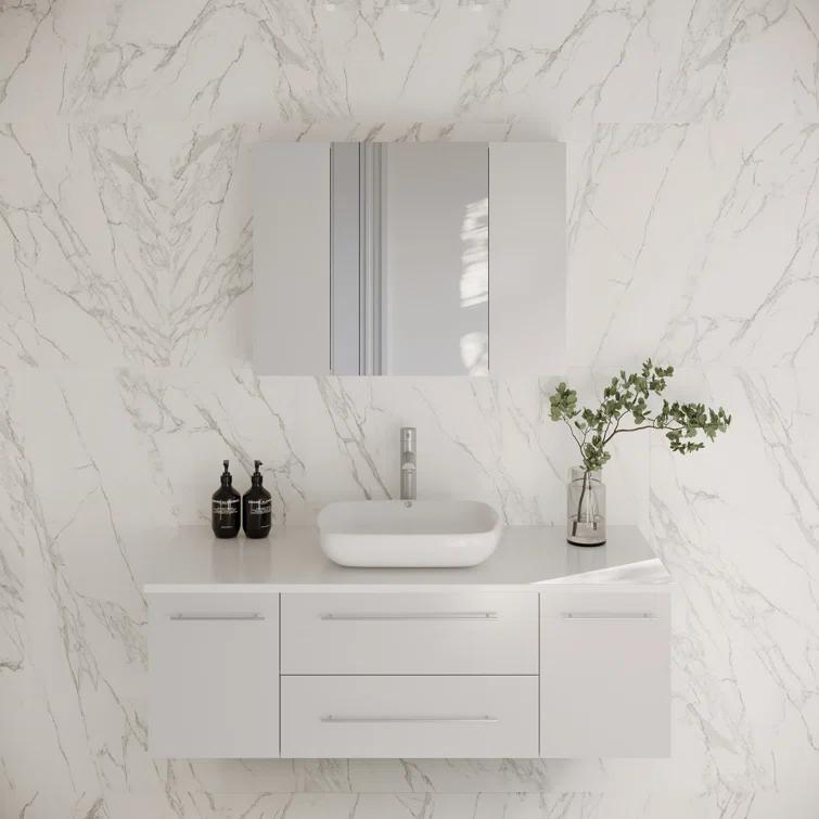 Fresca Lucera 47" Wall Mount Single Vessel Sink Bathroom Vanity Base Only (Top & Sink Not Included)