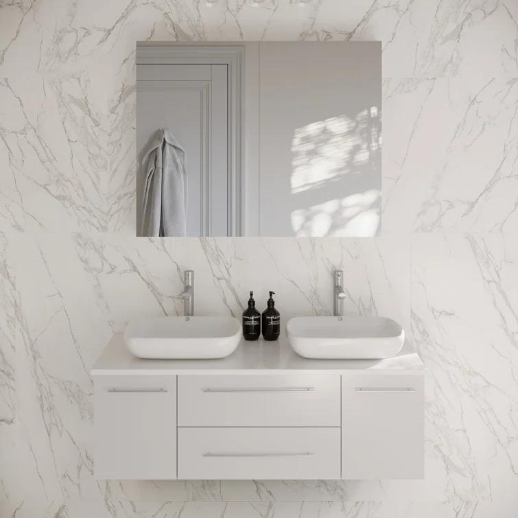 Fresca Lucera 47" Wall Mount Single Vessel Sink Bathroom Vanity Base Only (Top & Sink Not Included)
