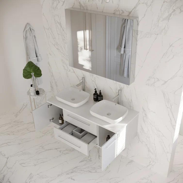 Fresca Lucera 47" Wall Mount Single Vessel Sink Bathroom Vanity Base Only (Top & Sink Not Included)