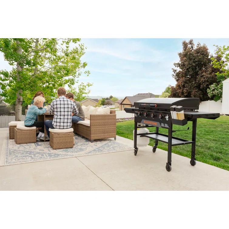 Blackstone 4-Burner 36" Omnivore Griddle with Hood and Extendable Side Shelves