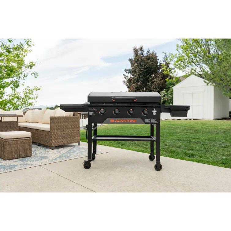 Blackstone 4-Burner 36" Omnivore Griddle with Hood and Extendable Side Shelves