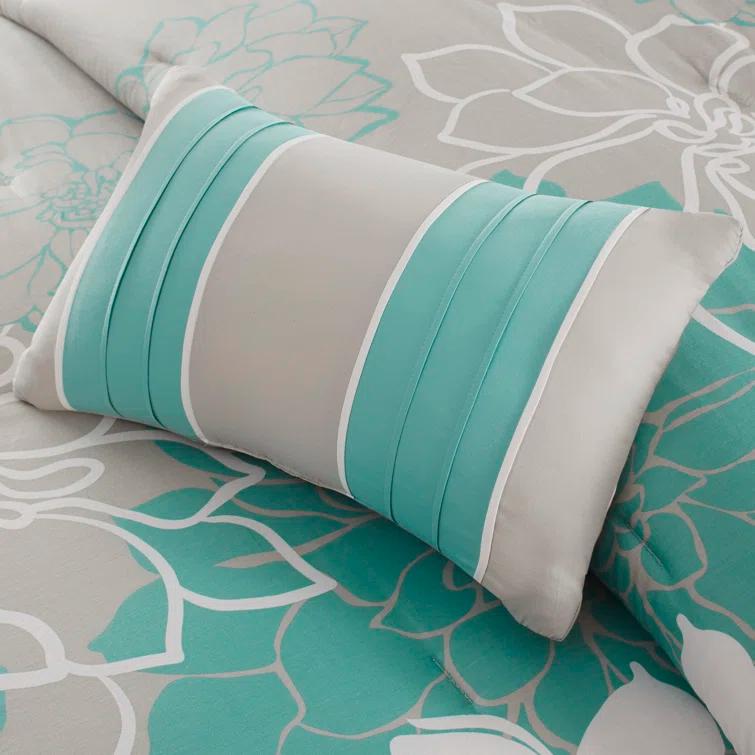 Madison Park Lola 7 Piece Floral Cotton Comforter Set
