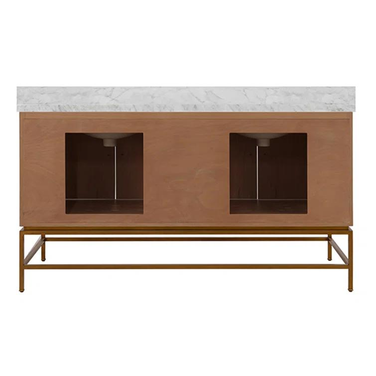 Worlds Away Clifford 60'' Double Bathroom Vanity with Marble Top
