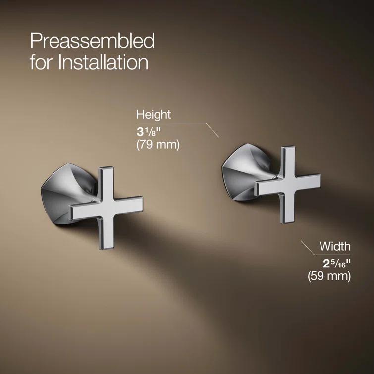 Occasion Wall-Mount Bathroom Sink Faucet Cross Handle Trim