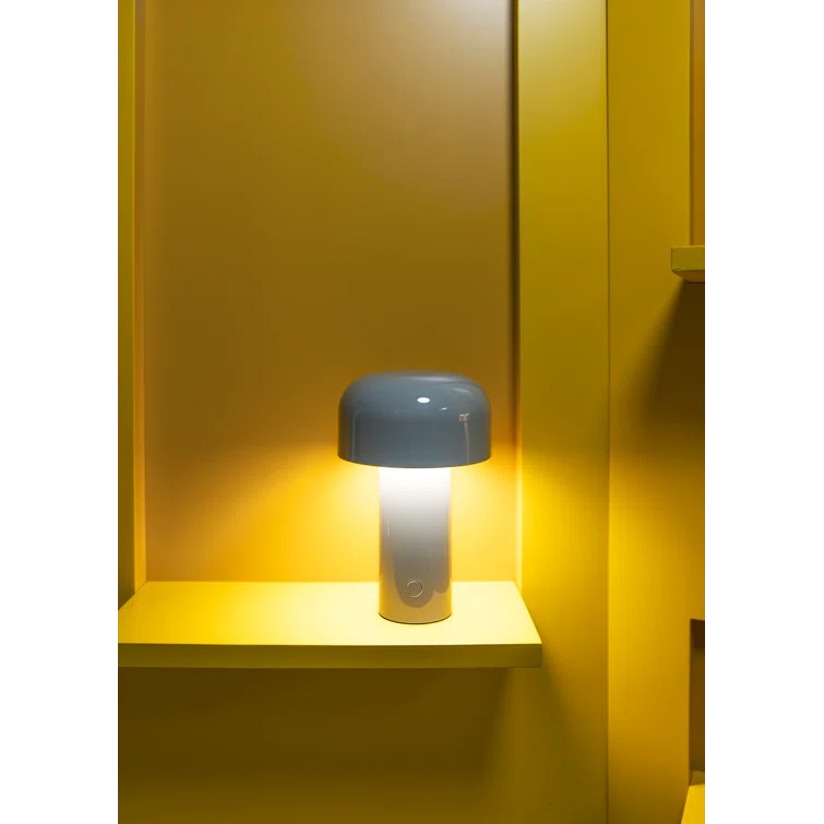 Gray Cordless Adjustable Outdoor Kids Table Lamp with LED Light