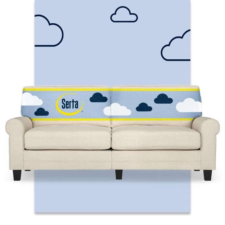 Serta Copenhagen 78" Rolled Arm Sofa, Easy Care Fabric, Soft Pillow Back, Pocket Coil Seat Cushions