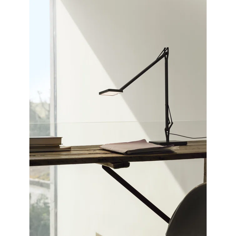 Black Adjustable LED Floor Lamp with Touch Dimmer