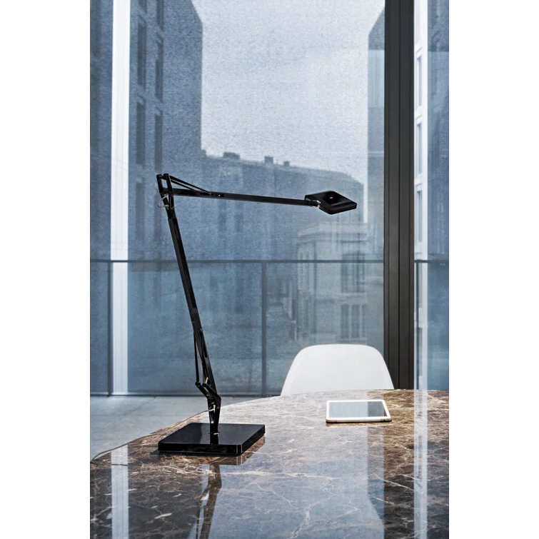 Black Adjustable LED Floor Lamp with Touch Dimmer