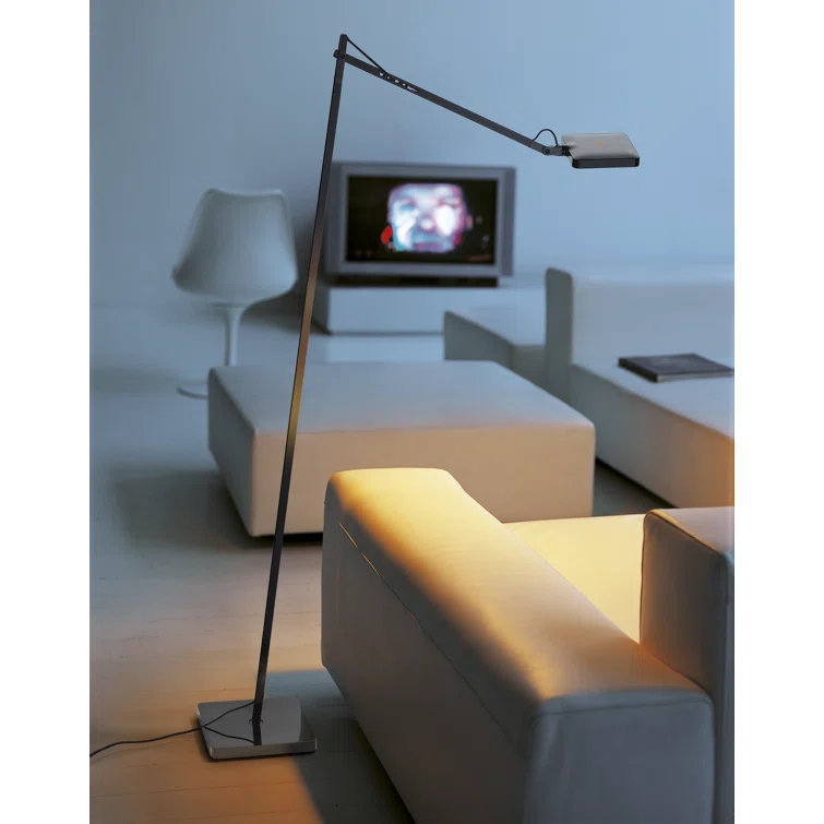 Anthracite LED Adjustable Task Floor Lamp with Touch Dimmer