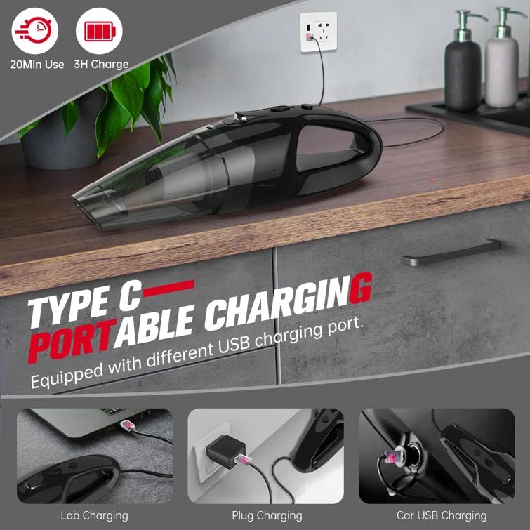 Handheld Vacuum Cordless Rechargeable, Dust Busters Cordless Rechargeable With LED, USB Charge, 1.65Lbs Hand Vacuum, Hand Vacuums For Car/Home/Pet